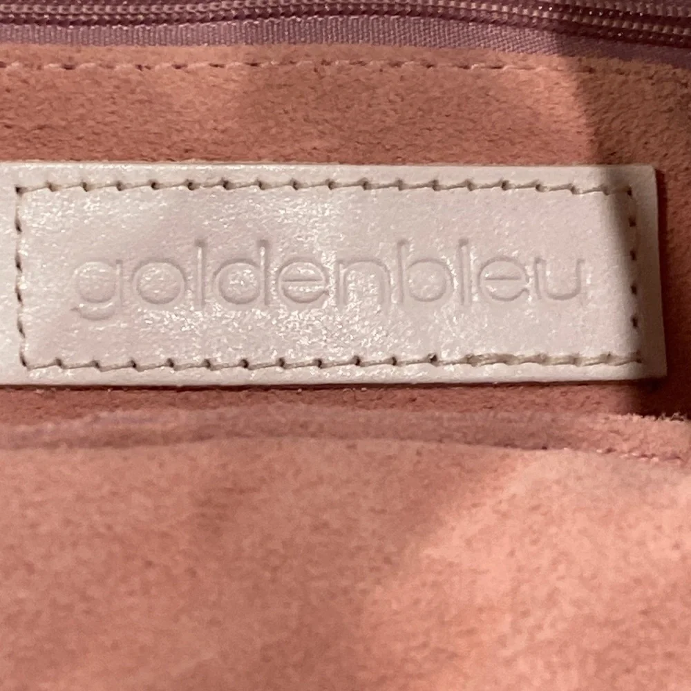GOLDENBLEU burgundy leather purse 👛 semi circular bag with gold tone stud over
